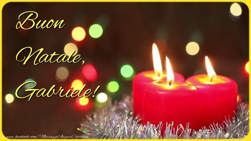 Cartoline di Natale - Albero Di Natale & Candele | Buon Natale, Gabriele