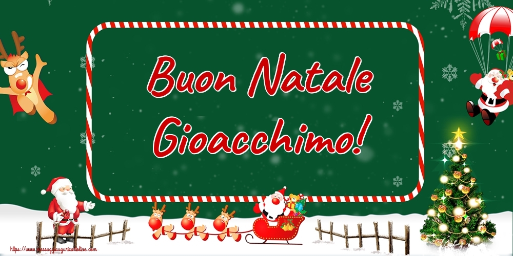  Cartoline di Natale - Albero Di Natale & Babbo Natale & Renna | Buon Natale Gioacchimo!