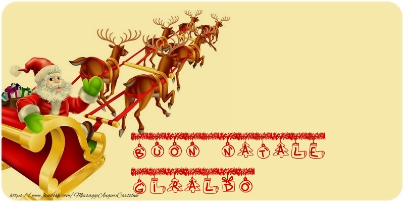 Cartoline di Natale - Babbo Natale & Renna | BUON NATALE Giraldo