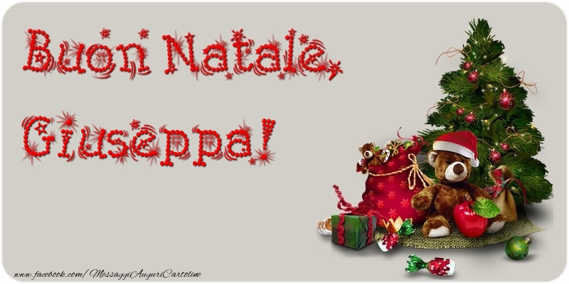 Cartoline di Natale - Albero Di Natale & Animali & Regalo | Buon Natale, Giuseppa
