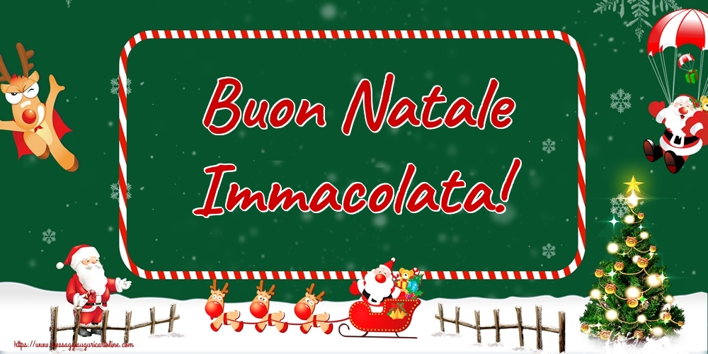  Cartoline di Natale - Albero Di Natale & Babbo Natale & Renna | Buon Natale Immacolata!
