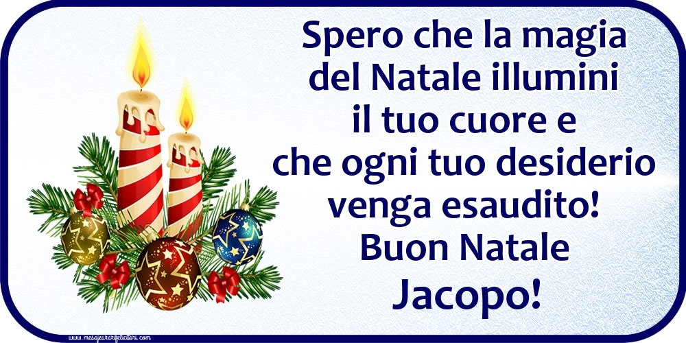  Cartoline di Natale - Candele & Palle Di Natale | Buon Natale Jacopo!