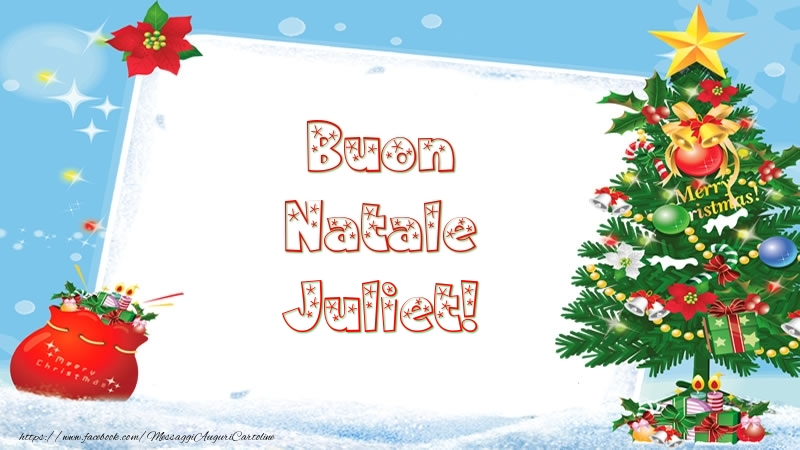 Cartoline di Natale - Albero Di Natale & Regalo | Buon Natale Juliet!