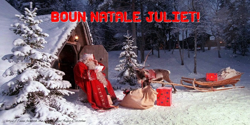 Cartoline di Natale - Albero Di Natale & Babbo Natale & Regalo | Boun Natale Juliet!