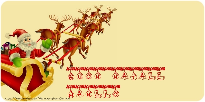  Cartoline di Natale - Babbo Natale & Renna | BUON NATALE Manlio