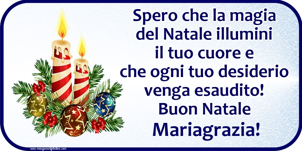  Cartoline di Natale - Candele & Palle Di Natale | Buon Natale Mariagrazia!