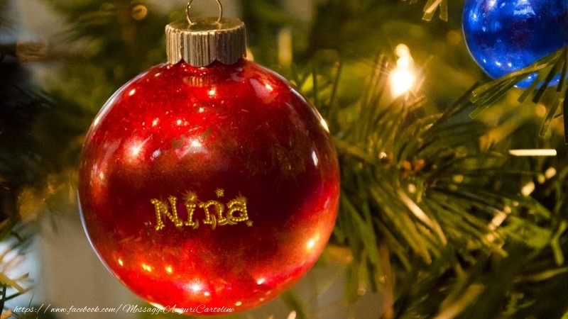 Cartoline di Natale - Palle Di Natale | Il tuo nome sul globo di Natale Nina