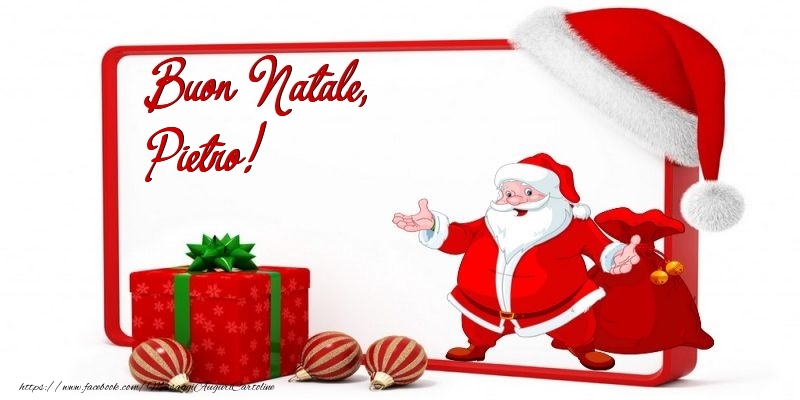 Cartoline di Natale - Babbo Natale & Palle Di Natale & Regalo | Buon Natale, Pietro