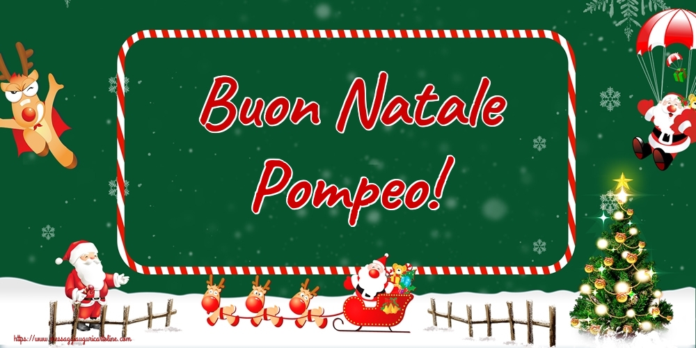  Cartoline di Natale - Albero Di Natale & Babbo Natale & Renna | Buon Natale Pompeo!