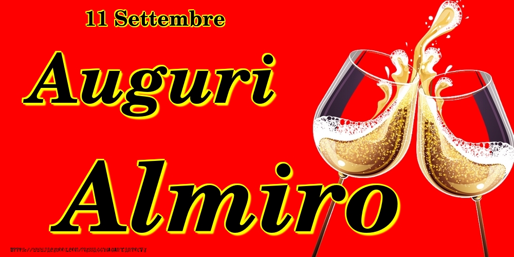  Cartoline di onomastico - Champagne | 11 Settembre - Auguri Almiro!