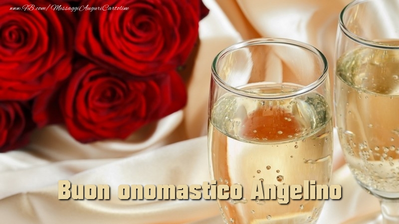 Cartoline di onomastico - Fiori & Rose | Buon onomastico Angelino