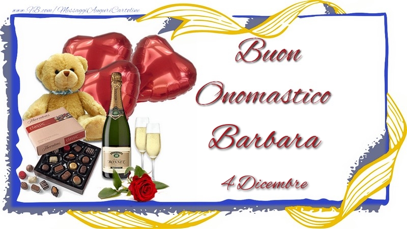  Cartoline di onomastico - Champagne | Buon Onomastico Barbara! 4 Dicembre