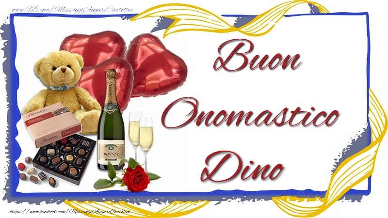  Cartoline di onomastico - Animali & Champagne & Regalo | Buon Onomastico Dino