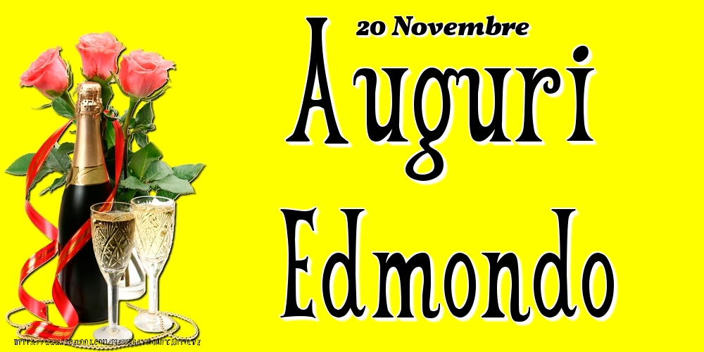  Cartoline di onomastico - Champagne & Fiori | 20 Novembre - Auguri Edmondo!