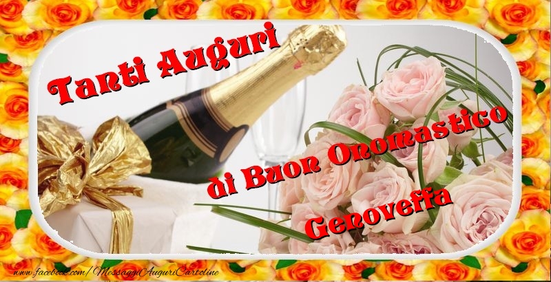 Cartoline di onomastico - Champagne & Fiori & Mazzo Di Fiori & Rose | Buon onomastico, Genoveffa
