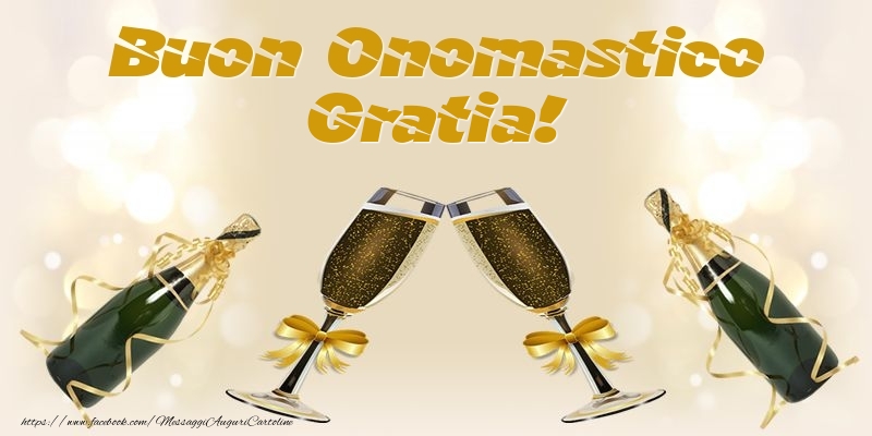 Cartoline di onomastico - Champagne | Buon Onomastico Gratia!