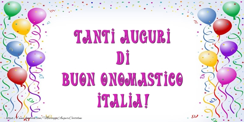  Cartoline di onomastico - Palloncini | Tanti Auguri di Buon Onomastico Italia!