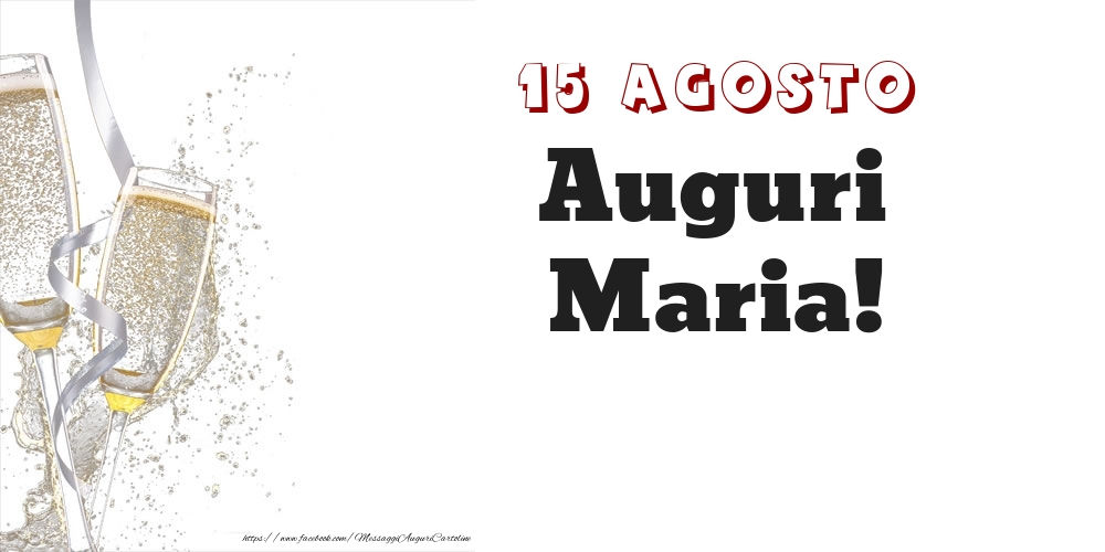Cartoline di onomastico - Auguri Maria! 15 Agosto
