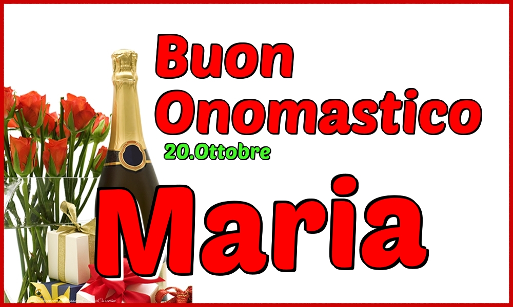 Cartoline di onomastico - Champagne | 20.Ottobre - Buon Onomastico Maria!