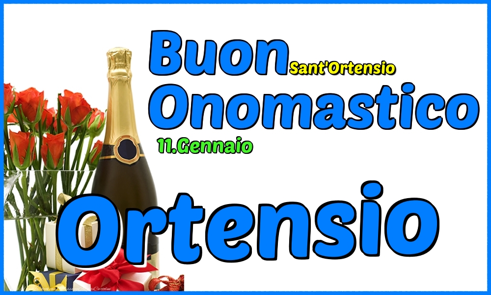  Cartoline di onomastico - Champagne & Rose | 11.Gennaio - Buon Onomastico Ortensio!