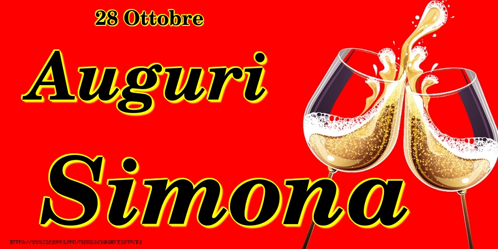  Cartoline di onomastico - Champagne | 28 Ottobre - Auguri Simona!