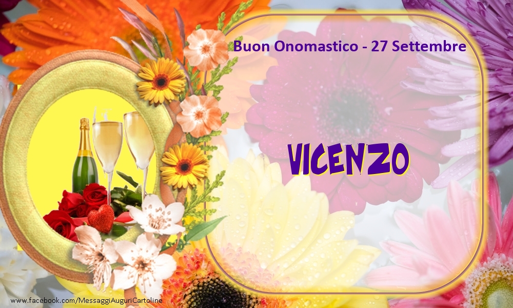 Cartoline di onomastico - Buon Onomastico, Vicenzo! 27 Settembre