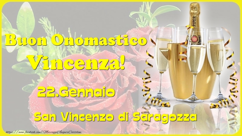 Cartoline di onomastico - Champagne | Buon Onomastico Vincenza! 22.Gennaio - San Vincenzo di Saragozza