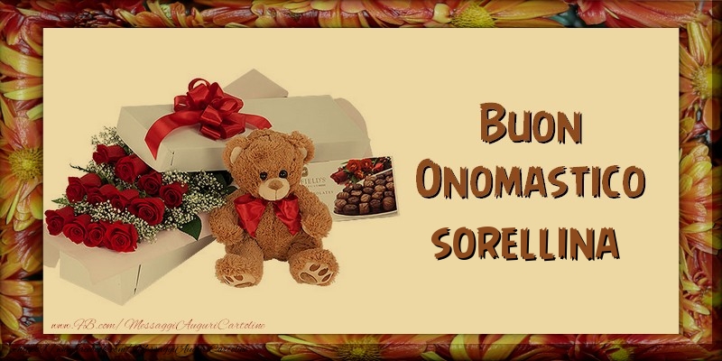 Cartoline di onomastico per Sorella - Buon Onomastico sorellina